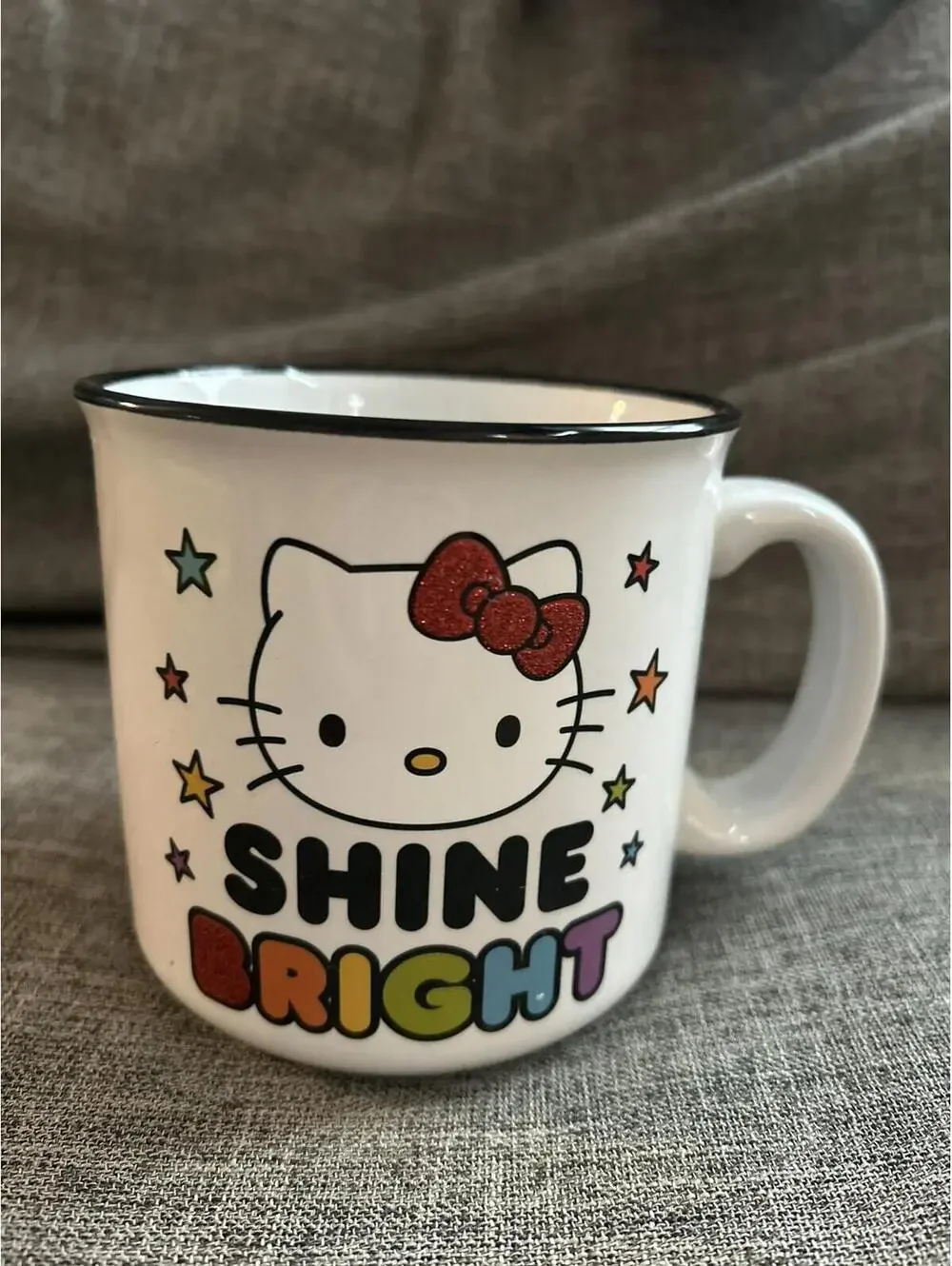 Silver Buffalo Sanrio Hello Kitty Ceramic Coffee Mug Shine Bright 20oz